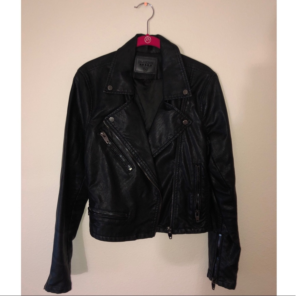 Faux Leather Moto Jacket (Black)